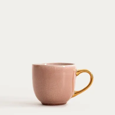 Homla, Viness, kubek, różowy ze złotym uchem, 0,4l