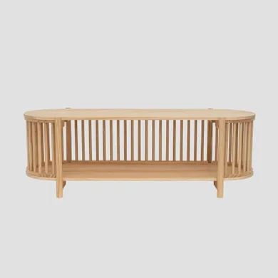 Homla, Vox, szafka rtv, drewniana naturalna, 120-40-40 cm