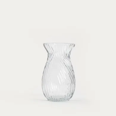 Homla, Yuue, wazon, szklany ryflowany transparentny, 12-20,5 cm