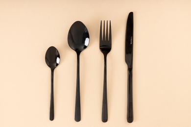 Homla,lugano, zestaw sztućców, czarnych, 24 szt.