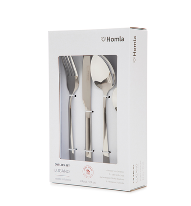 Homla,lugano, zestaw sztućców, srebrnych, 24 szt.