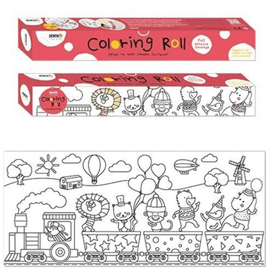 Hopax, kolorowanka samoprzylepna w rolce, wesoły pociąg, 31,5-35,5 cm