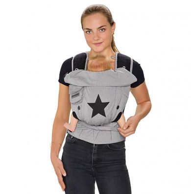 Hoppediz, Bondolino plus, Popelina, nosidełko ergonomiczne, Grau&Stern Slim Fit