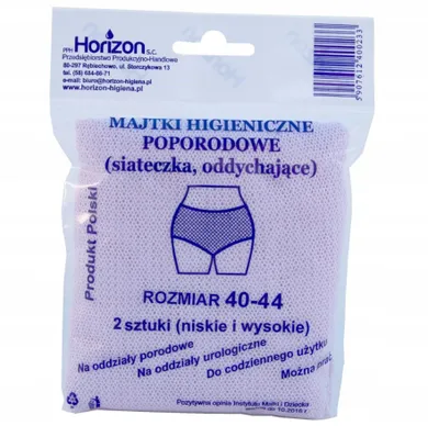 Horizon, siateczkowe majtki poporodowe, rozmiar 40-44, 2 szt.