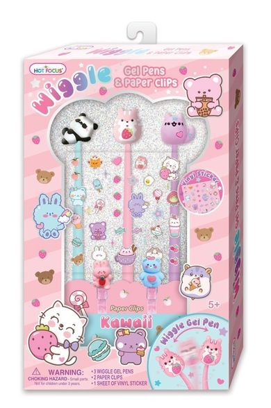 Hot Focus, giętkie długopisy żelowe, zwierzątka