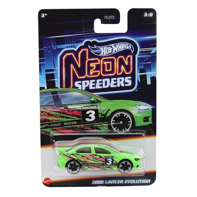 Hot Wheels, Neon Speeders, 2008 Lancer Evolution, pojazd, 1:64, JCB02