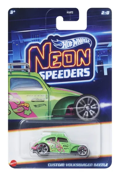 Hot Wheels, Neon Speeders, Custom Volkswagen Beetle, pojazd, 1:64, JBY93