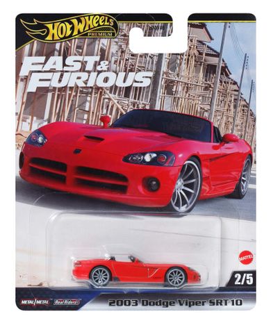 Hot Wheels, Premium, Szybcy i wściekli, 2003 Dodge Viper SRT10, pojazd, skala 1:64, JBL85