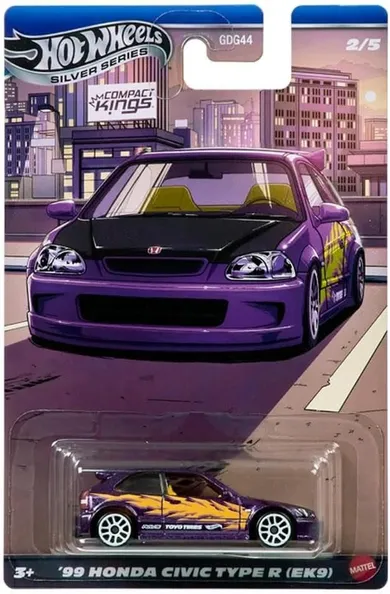Hot Wheels, Silver Series, Compact Kings, '99 Honda Civic Type R (EK9), pojazd, JKX57