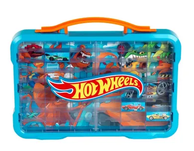 Hot Wheels, walizka na samochodziki z podświetlanym logo