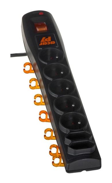 HSK Data, Listwa zasilająca, Hsk Data Alp-acarp7-03, 3m, czarny