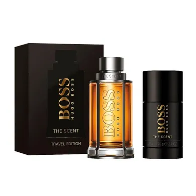 Hugo Boss, Boss The Scent For Man, zestaw, woda toaletowa spray, 100 ml + dezodorant sztyft, 75 ml