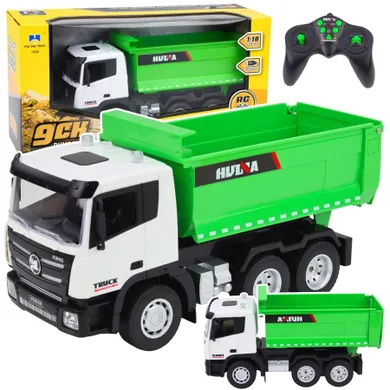 Huina, wywrotka, pojazd budowlany zdalnie sterowany, zielona, 1:18