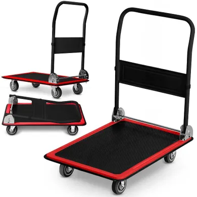 Humberg, wózek transportowy platformowy, czarno-czerwony