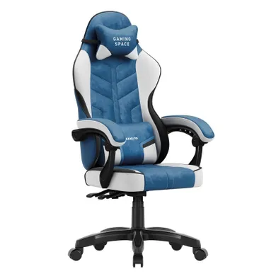 Huzaro, Force 2.7 Blue, fotel gamingowy, welurowy