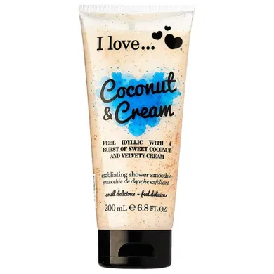 I Love Cosmetics, Exfoliating Shower Smoothie, peeling do ciała, Cococnut & Cream, 200 ml