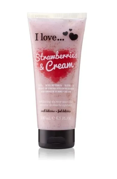 I Love Cosmetics, Exfoliating Shower Smoothie, peeling do ciała, Strawberries & Cream, 200 ml