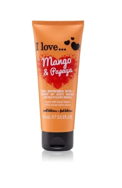 I Love Cosmetics, Super Soft Hand Lotion, krem do rąk, Mango & Papaya, 75 ml
