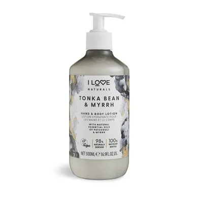 I Love, Naturals Hand & Body Lotion, balsam do ciała i rąk, Tonka Bean & Myrrh, 500 ml