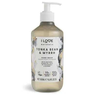 I Love, Naturals Hand Wash, żel do mycia rąk, Tonka Bean & Myrrh, 500 ml