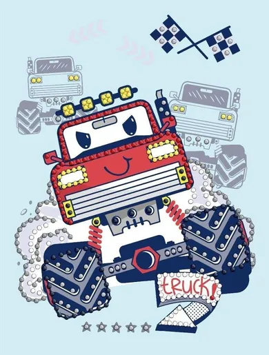 Ideyka, diamentowa mozaika, Czerwony samochodzik 15-20 cm