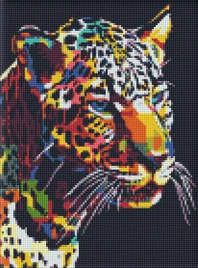 Ideyka, diamentowa mozaika, Jaguar pop-art, 3040 cm