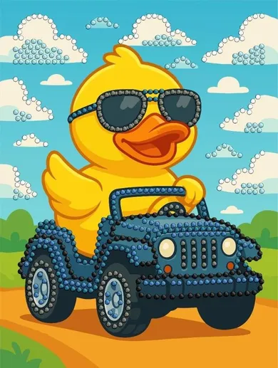 Ideyka, diamentowa mozaika, Kaczka za kierownicą, 15-20 cm