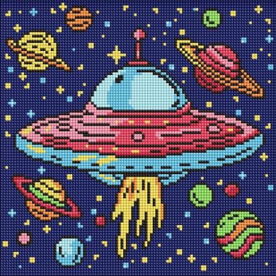 Ideyka, diamentowa mozaika, Kosmiczna podróż, 30-30 cm