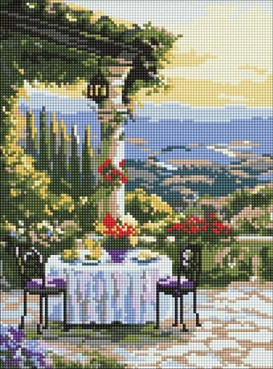 Ideyka, diamentowa mozaika, Malownicza kolacja, 30-40 cm