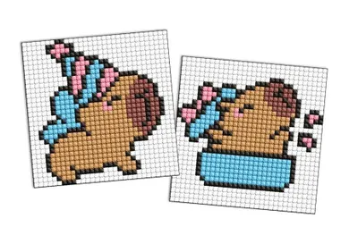 Ideyka, diamentowa mozaika na naklejce, Kapibara świętuje, 9-9 cm