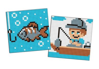 Ideyka, diamentowa mozaika na naklejce, Zawód Rybak