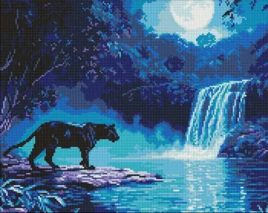 Ideyka, diamentowa mozaika, Nocny drapieżnik, 40-50 cm