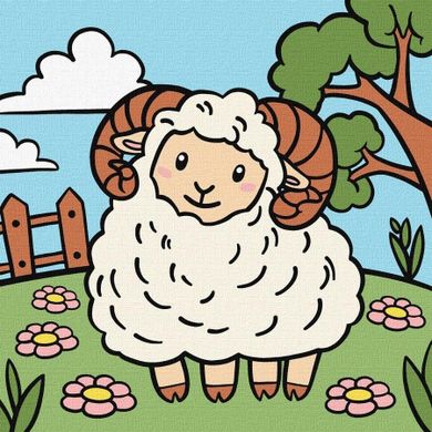 Ideyka, malowanie po numerach, Baranek Kids, 25-25 cm