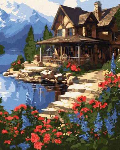 Ideyka, malowanie po numerach, Domek nad morzem, 40-50 cm