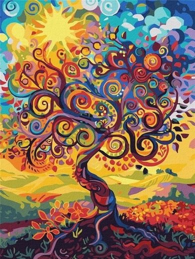 Ideyka, malowanie po numerach, Drzewo życia, 30-40 cm