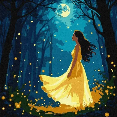 Ideyka, malowanie po numerach, Dziewczyna wśród świetlik