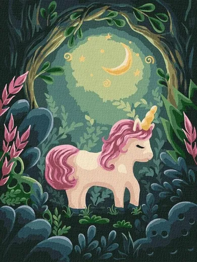 Ideyka, malowanie po numerach, Dziwny jednorożec, 30-40 cm