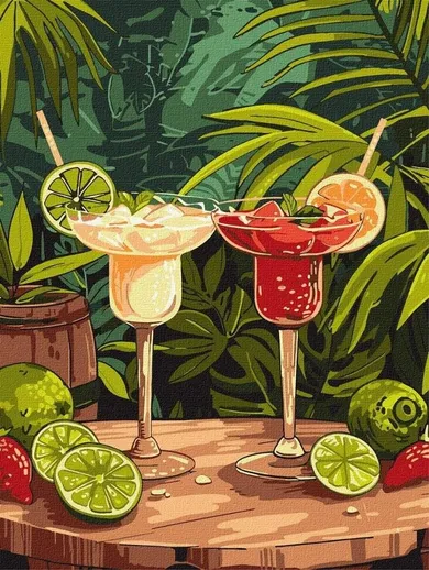 Ideyka, malowanie po numerach, Egzotyczne drink, 30-40 cm