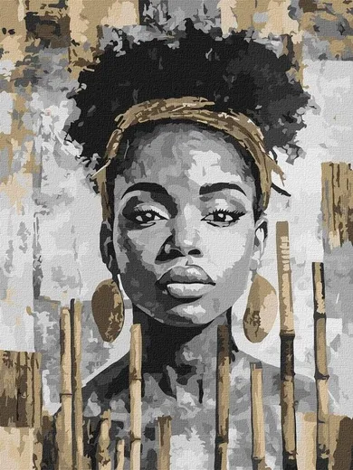 Ideyka, malowanie po numerach, Egzotyczny monochrom, 30-40 cm