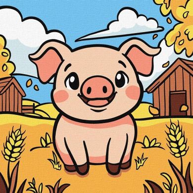 Ideyka, malowanie po numerach, Fajny prosiaczek Kids