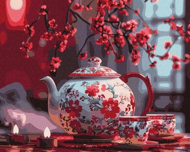 Ideyka, malowanie po numerach, Herbata przy świecach