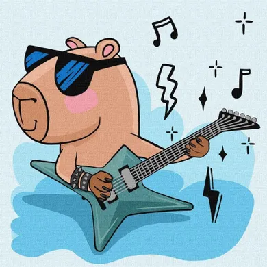 Ideyka, malowanie po numerach, Kapibara gwiazda rocka