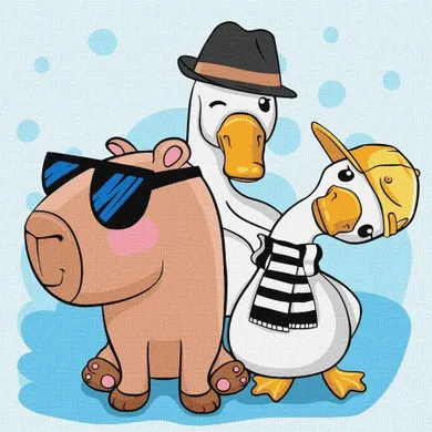 Ideyka, malowanie po numerach, Kapibara i przyjaciele