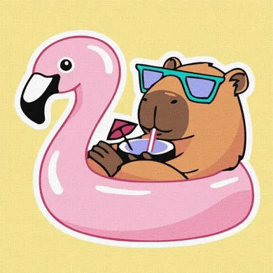 Ideyka, malowanie po numerach, Kapibara na wakacjach