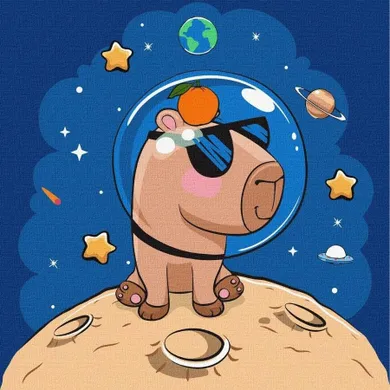 Ideyka, malowanie po numerach, Kapibara w kosmosie, 30-30 cm