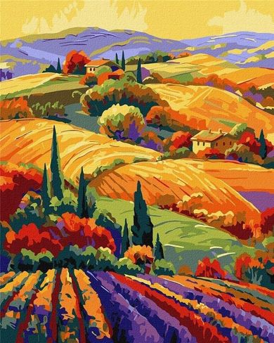 Ideyka, malowanie po numerach, Kolorowy krajobraz, 40-50 cm