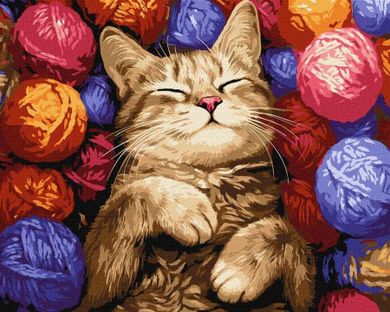Ideyka, malowanie po numerach, Kot w plątaninie, 40-50 cm