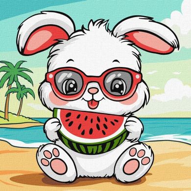 Ideyka, malowanie po numerach, Lato Królik z arbuzem