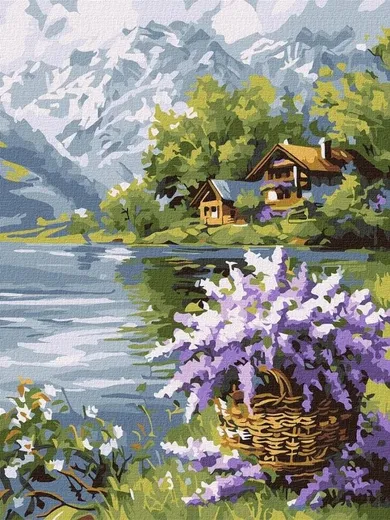 Ideyka, malowanie po numerach, Liliowy kosz, 30-40 cm