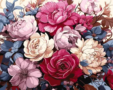 Ideyka, malowanie po numerach, Luksusowy bukiet, 40-50 cm